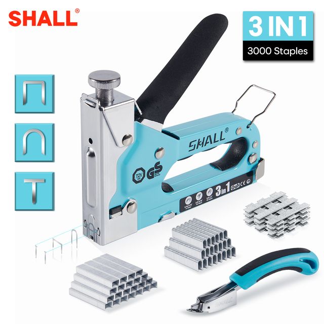3 In 1 Nail Gun DIY Furniture Construction Stapler Upy Staple Gun With 3000 Staples Home Decor Carpentry Tools