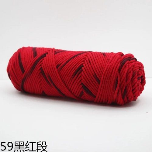 8 Strands Cotton Hand Knitting Wool Scarf Thread Milk Yarn-Red