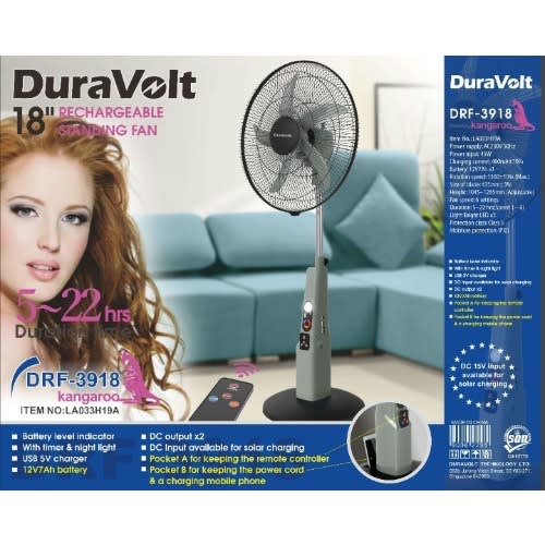 Rechargeable Standing Fan - 18"