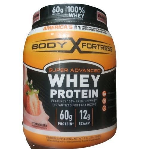 Body Fortress Super Advanced Whey Protein Powder - Strawberry -2 Lbs