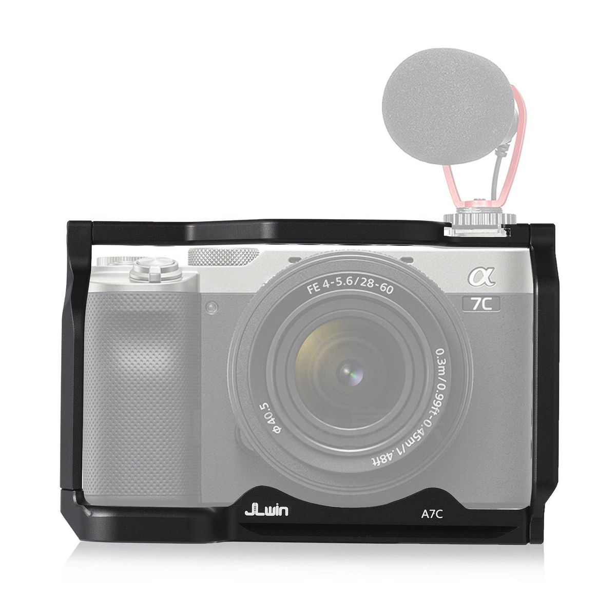 JLwin Protective Camera Cage Aluminum Alloy with Quick Release Plate Cold Shoe Mount Magnetic Wrench Slot Numerous 1/4in And 3/8in Threaded Holes Compatible with Sony Alpha 7C Camera