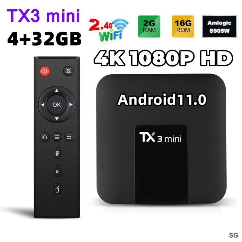 Original Tanix TX3 mini Android 11.0 Amlogic S905W 2G 16G 2.4G WiFi 4K TX3 TV Box Smart H . 265 1G