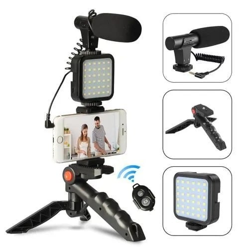 Video Making Vlogging Kit With Light & Bluetooth Remote