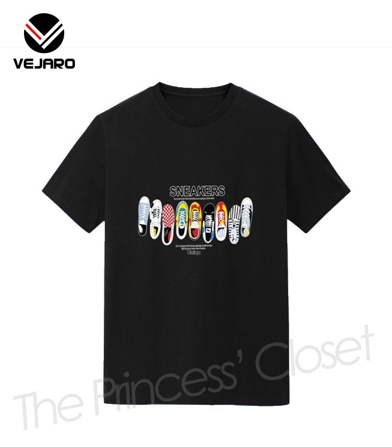 T05 Women's Fashion Short Sleeve T Shirt-Black