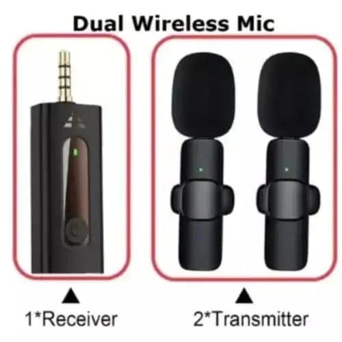 Double Users Wireless Microphone With 3.5mm Auxiliary Receiver