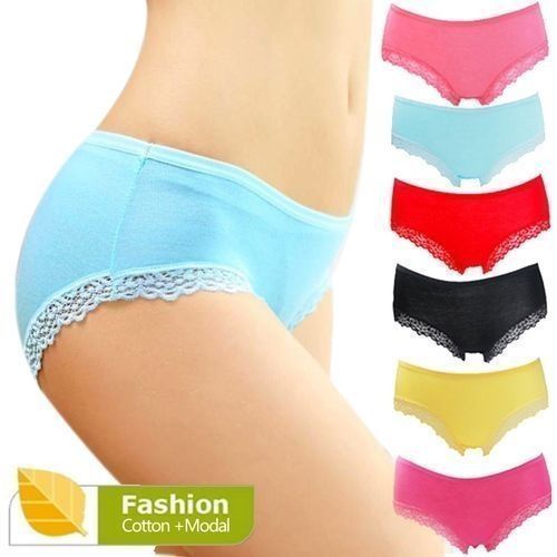 Ladies Sexy Cotton Lace Panties- Set Of 6