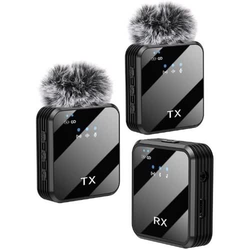 2 in 1 Wireless Lavalier Podcast Microphone For Vlogging Live Streaming Interview