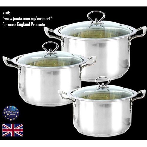3 Set Stainless Steel Stock Pot -Gem Range Quartz 3Pcs