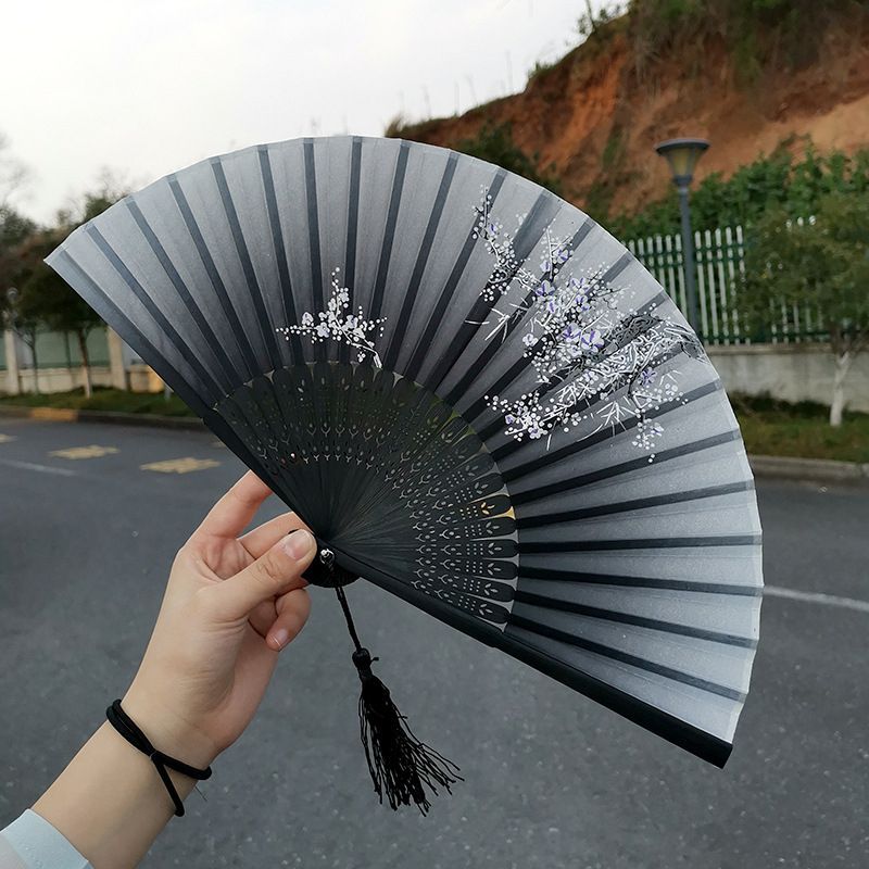 Fan Antique Bamboo Main Children Hand Vintage Gift Eventail Fold Wedding Chinese Japanese Bambu Fan Folding Fans A Waaiers