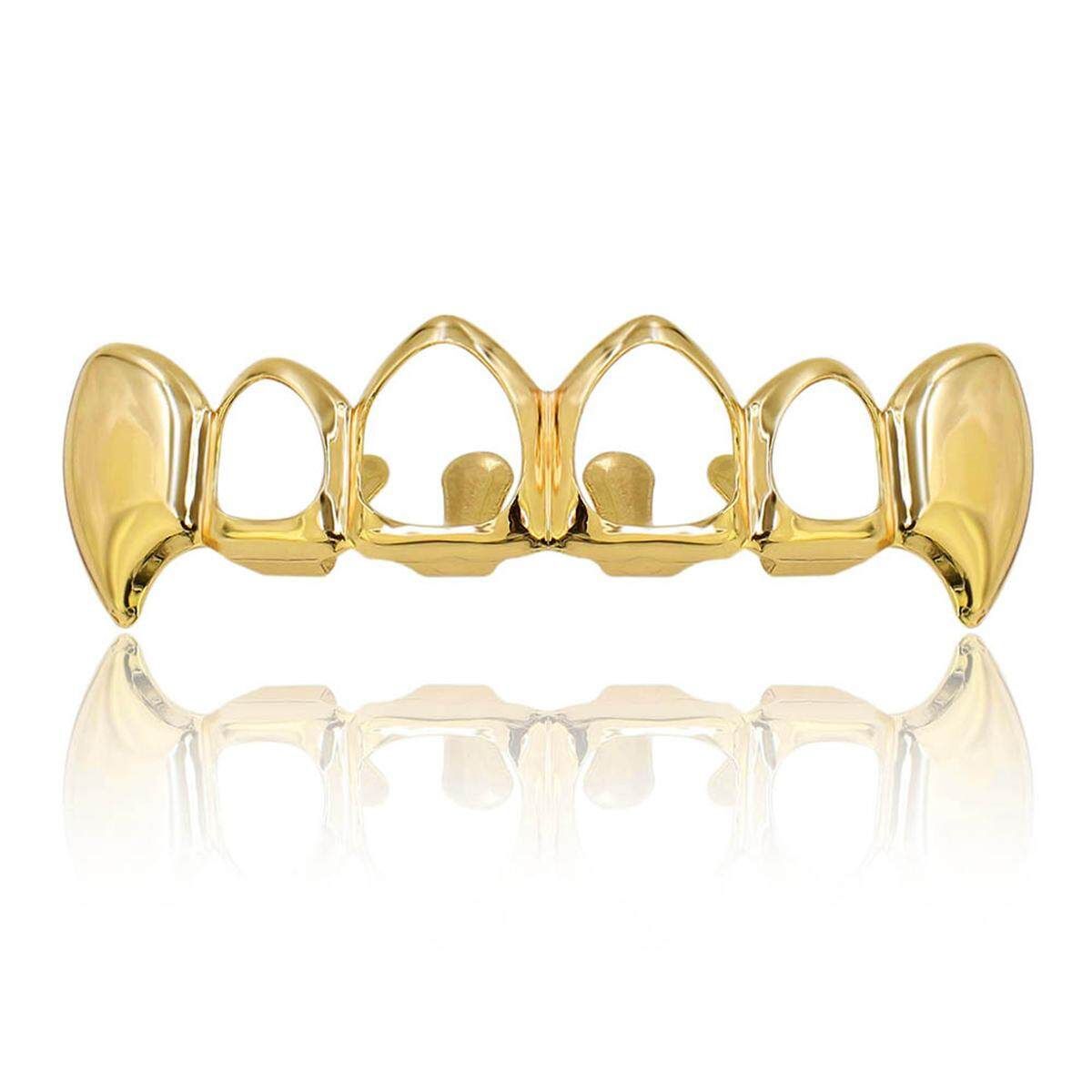 Rose Gold Sliver Plated Hip Hop Teeth Grillz Mouth Caps Top Bottom Tooth Grill # Gold Upper Teeth Gold {upper Teeth}