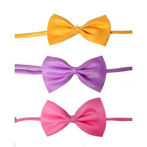 3 in 1 Unisex Children Bow Tie - Pink, Yellow & Purple