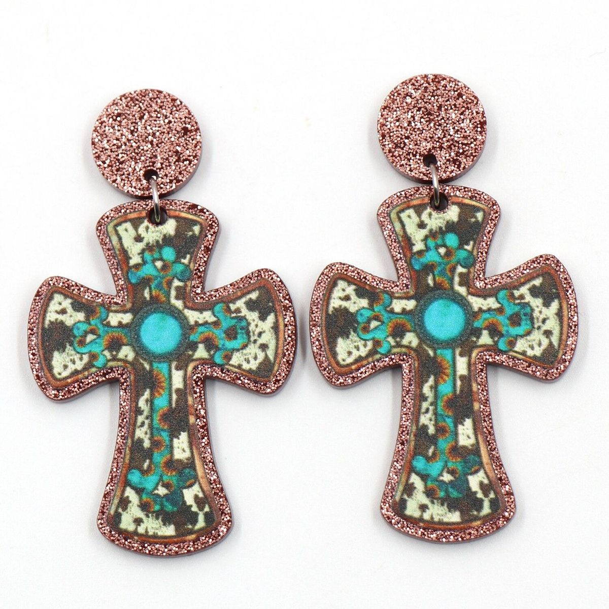 1pair Top fashion CN Drop Western Cross TRENDY Acrylic earrings Jewelry for women