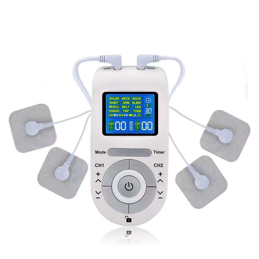 Cross-border TENS cervical spine massager EMS pulse multifunctional physiotherapy instrument digital meridian instrument body massage instrument white