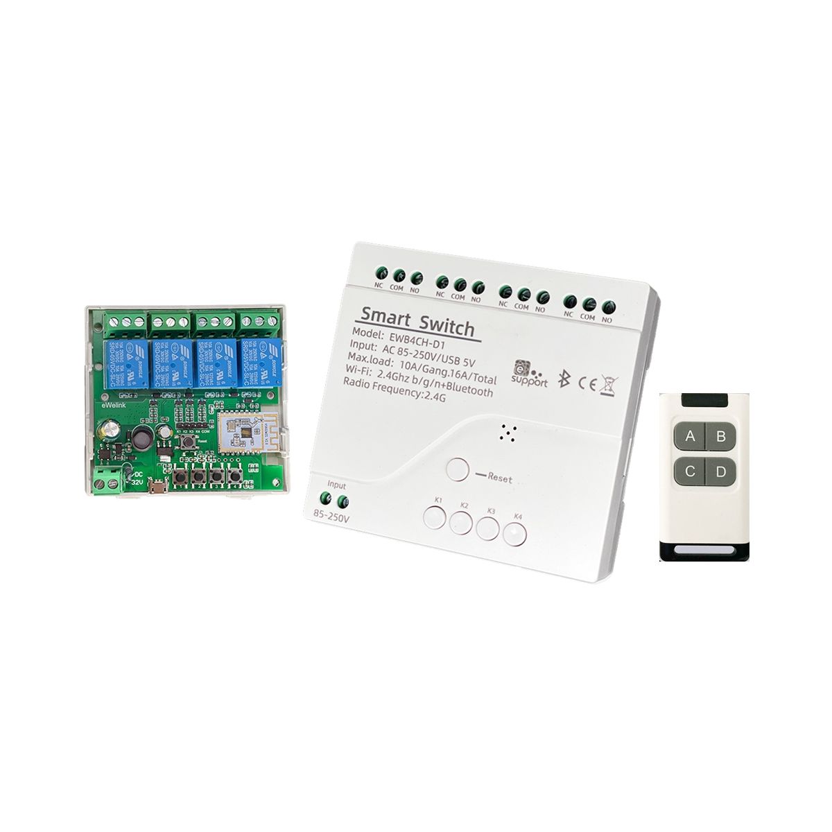 Smart WiFi Bluetooth Switch Relay Module+Remote 85-250V
