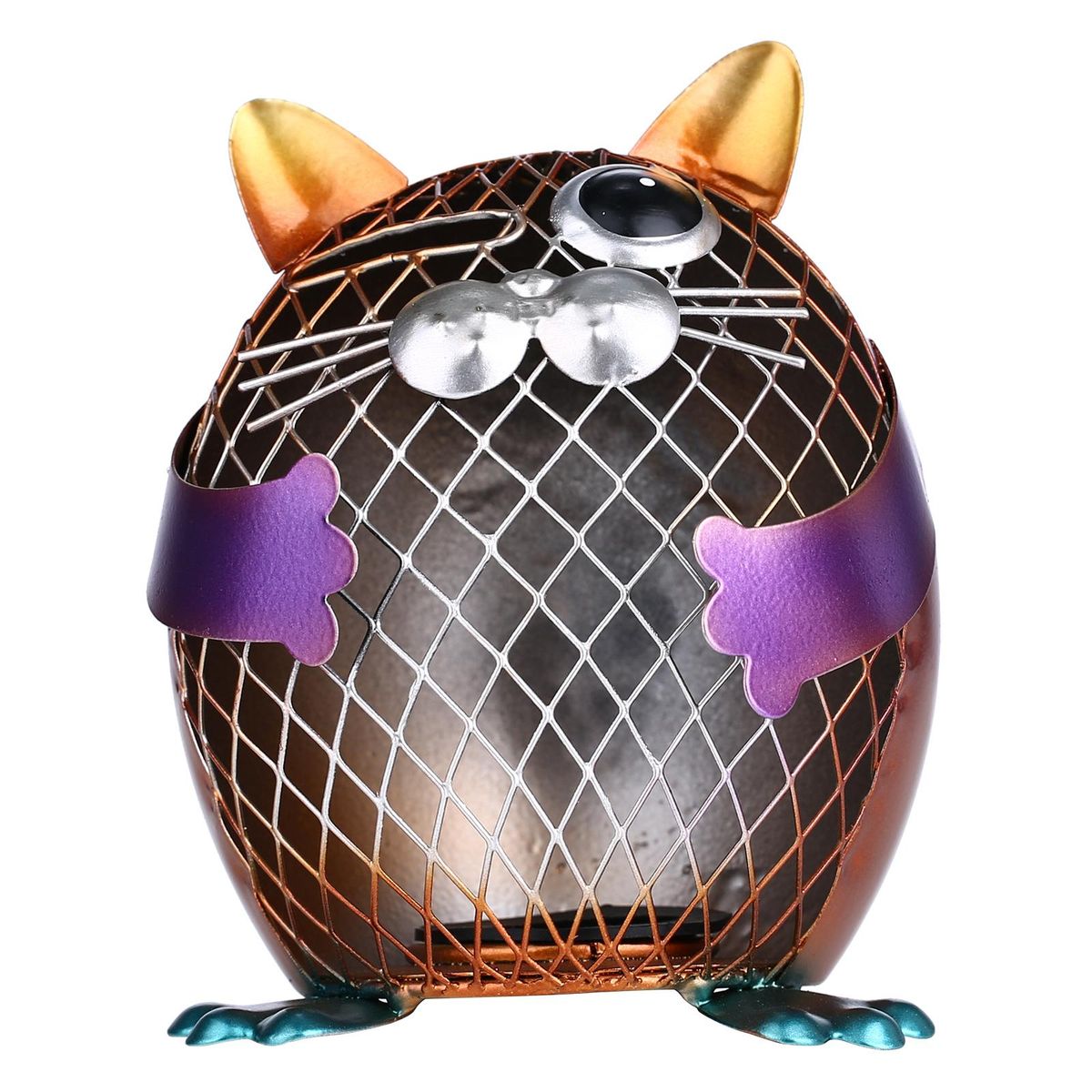 Tomfeel Squint Cat Piggy Bank Iron Storage Jar Animal Money Jar Metal Ornaments Handicrafts Home Decoration Ornaments Gifts