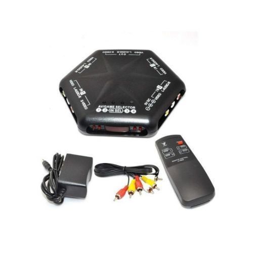 Av Link 5 Ways 4 Port In Out Video Audio S.video Game Av Switch Box Selector With Remote Control Av Black