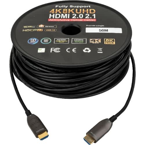 80m Hdmi 2.0 And 2.1 Active Optical Fiber Cable Support 4k And 8k