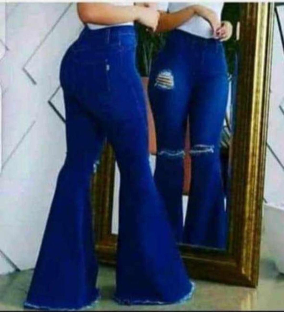 Viva Ripped Ladies High Waist Skinny Palazzo Jean- Blue