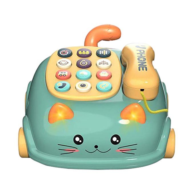 Kids Toy Telephone Story Machine With Music Sound For Boys And Green
