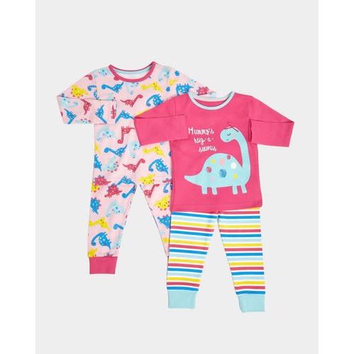 Baby Girls Pink Pyjamas - Pack Of 2