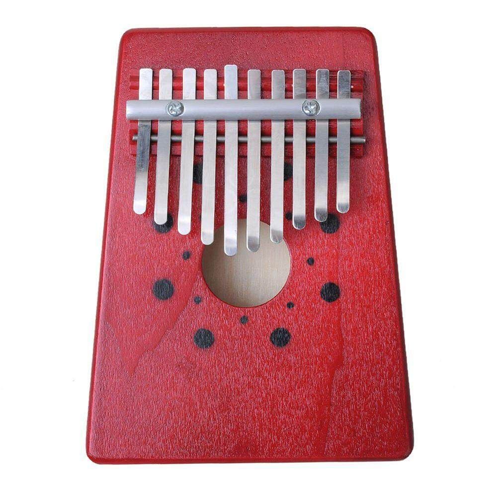 10 Key Finger Mbira Kalimba Likembe African Thumb Pocket Piano Red (red)