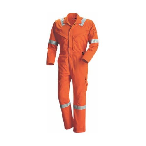 Cotton Coverall With Reflective - Orange