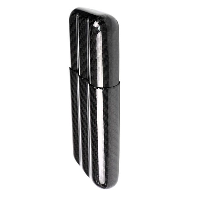 3 Tube Black Carbon Fibre  Case Travel Holder
