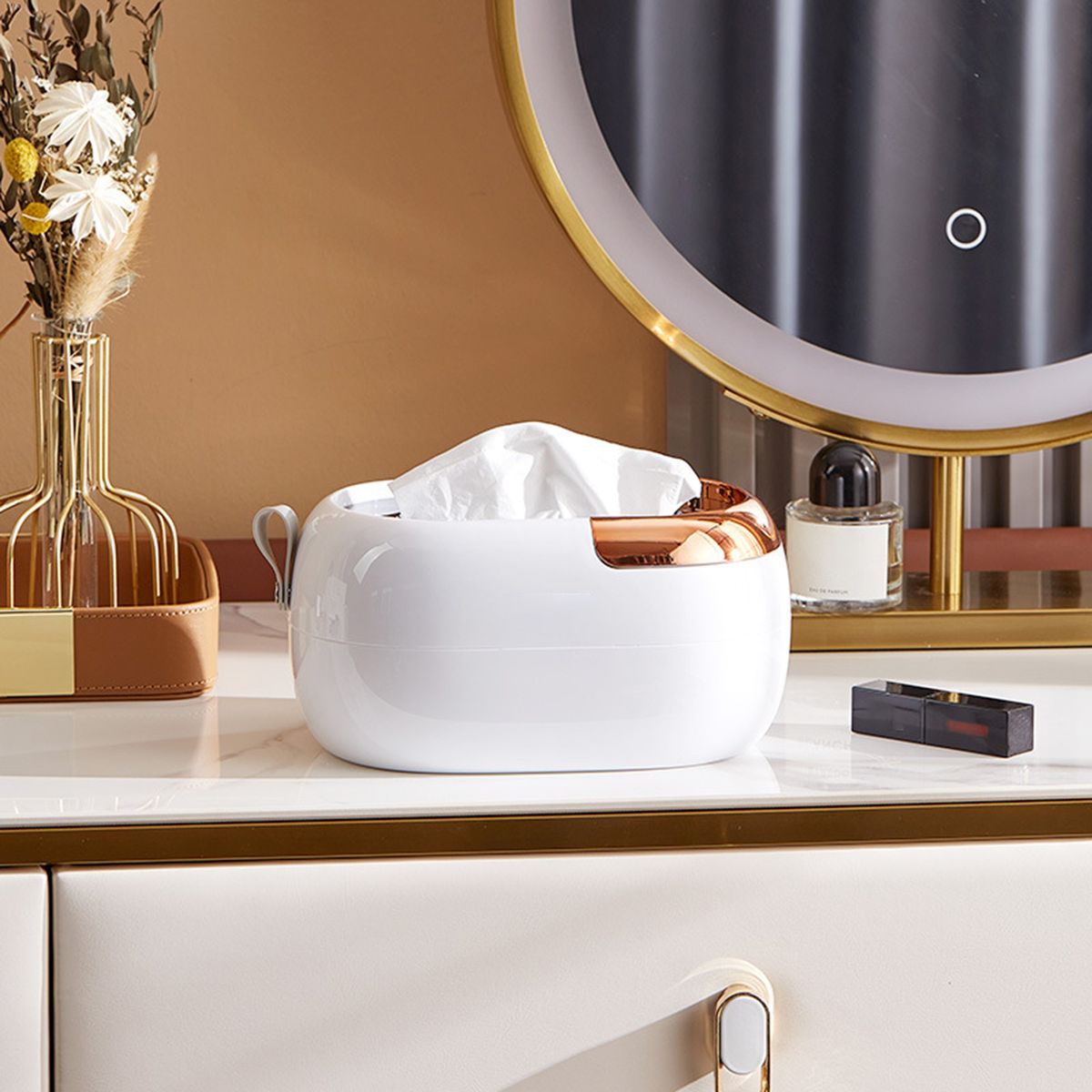 Tissue Box Space Saving Paper Tissue Box Platinum