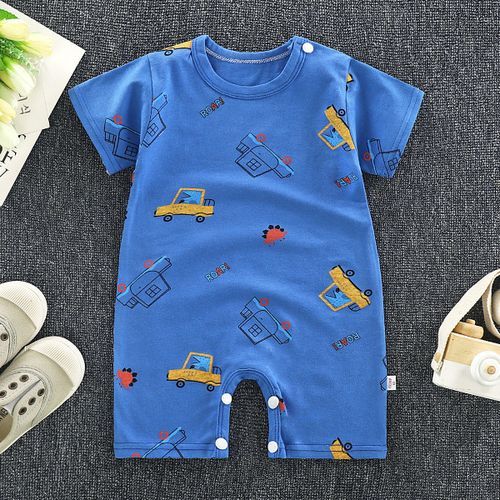 Newborn Triangle Romper-Romper Sapphire Blue
