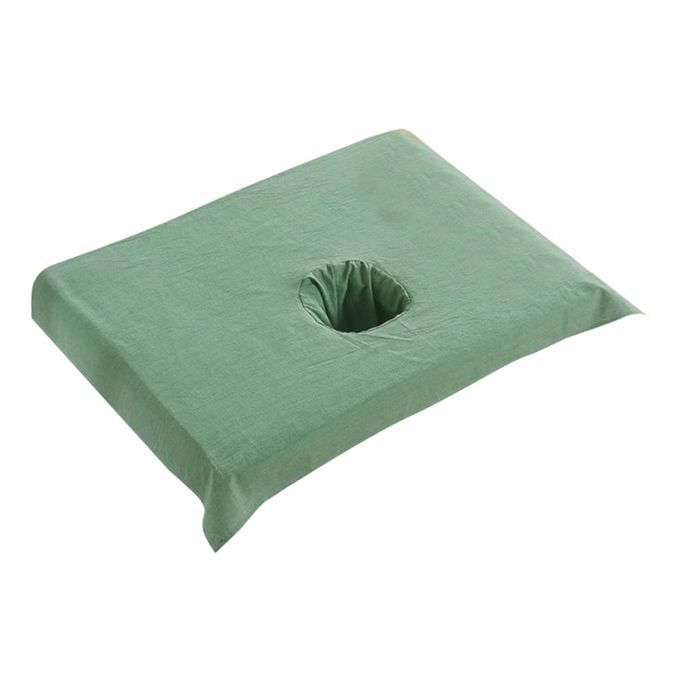 Cotton SPA Half Table Cover Beauty Salon Bed Face Hole Dark Green