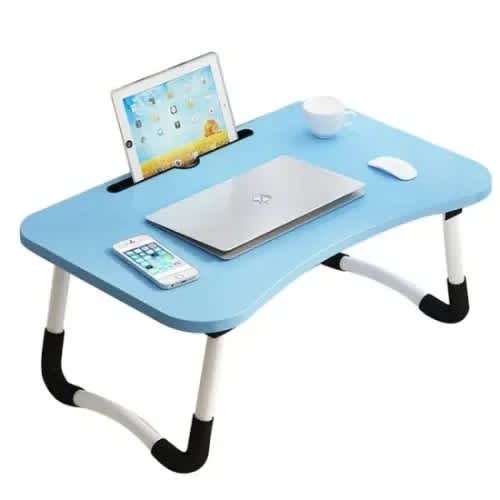 Foldable Laptop Table With Dock Stand & Cup Holder