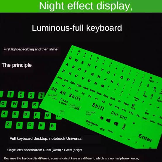Glow In The Dark Keyboard Light Sticker Wireless Keyboard Backlight