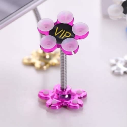 As Rotatable  Double-sided Phone Holder Suction Cup Stand Bracket - Pink