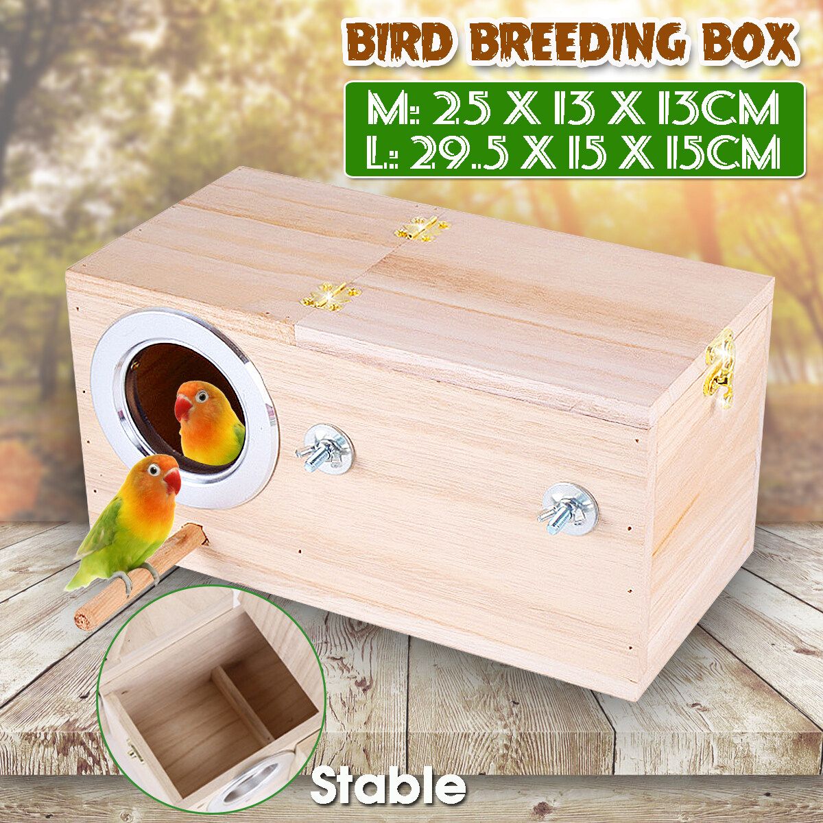 Baoblaze Budgie Nest Box Breeding Boxes Aviary Bird Nesting With Stick Big Size