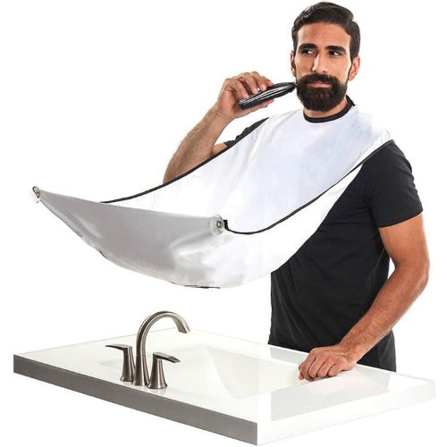 Catcher Man Bathroom Beard Apron Hair Cutting Cloth Household Cleaning-white