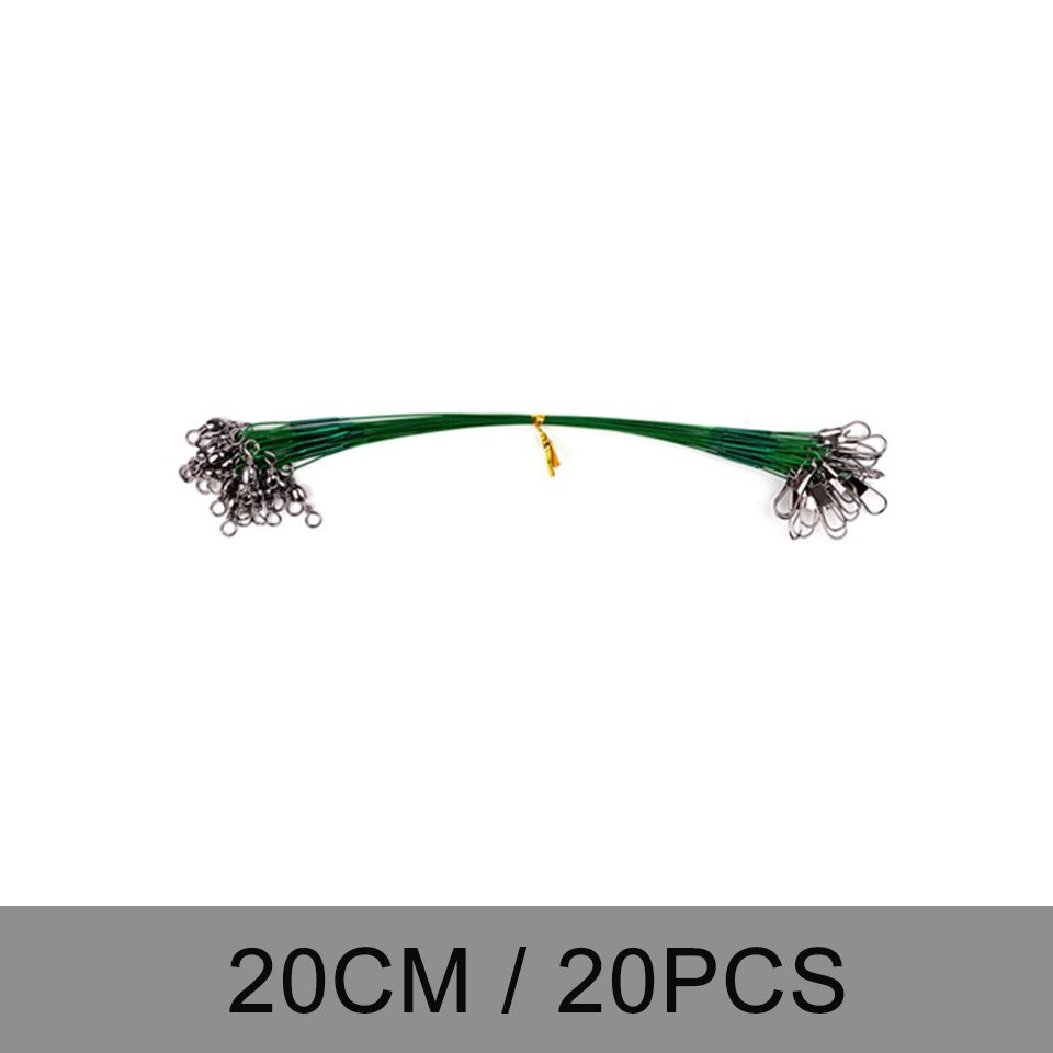 Steel With Accessory Leash Line Wire Bite Anti 15CM-30CM Fishing 20PCS Swivel Steel Leader Wire Lead Core Fishing Fishing