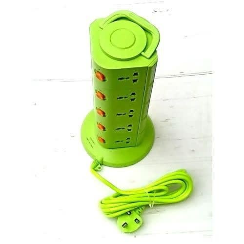 20 Way Power Extension Lead Socket Surge Protector Socket - Green