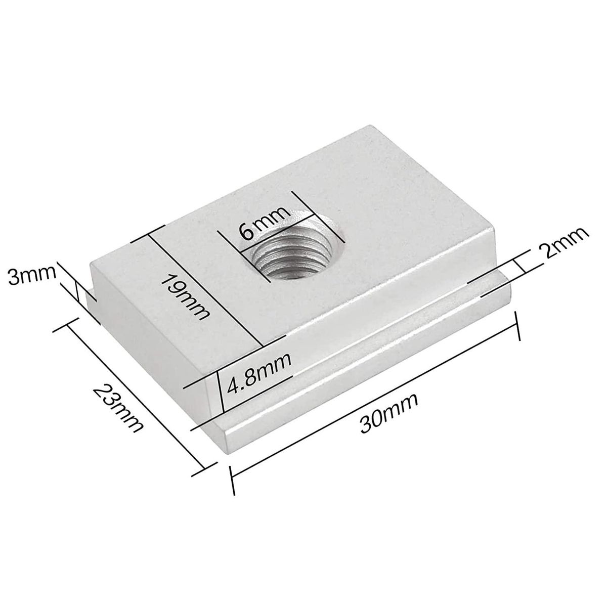 6 Pcs T-Slot Nuts, M6 T-Rail Sliding Nuts, Aluminum Slot