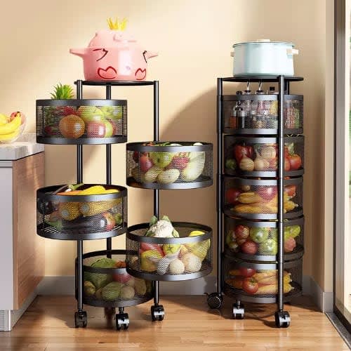 Round  Rotatable Rack Basket - 5 Layers