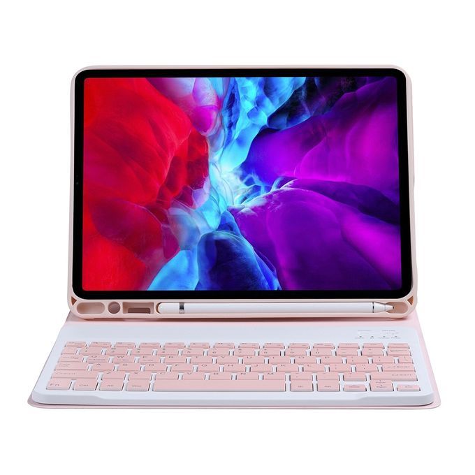 C-11B For IPad Pro 11 Inch (2020) Detachable ABS Candy Color Bluetooth Keyboard Protective Case With Stand & Pen Slot(Pink)