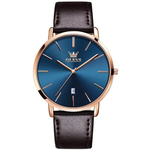 Men's Olevs Ultra Thin Quartz Watch - Rose Gold