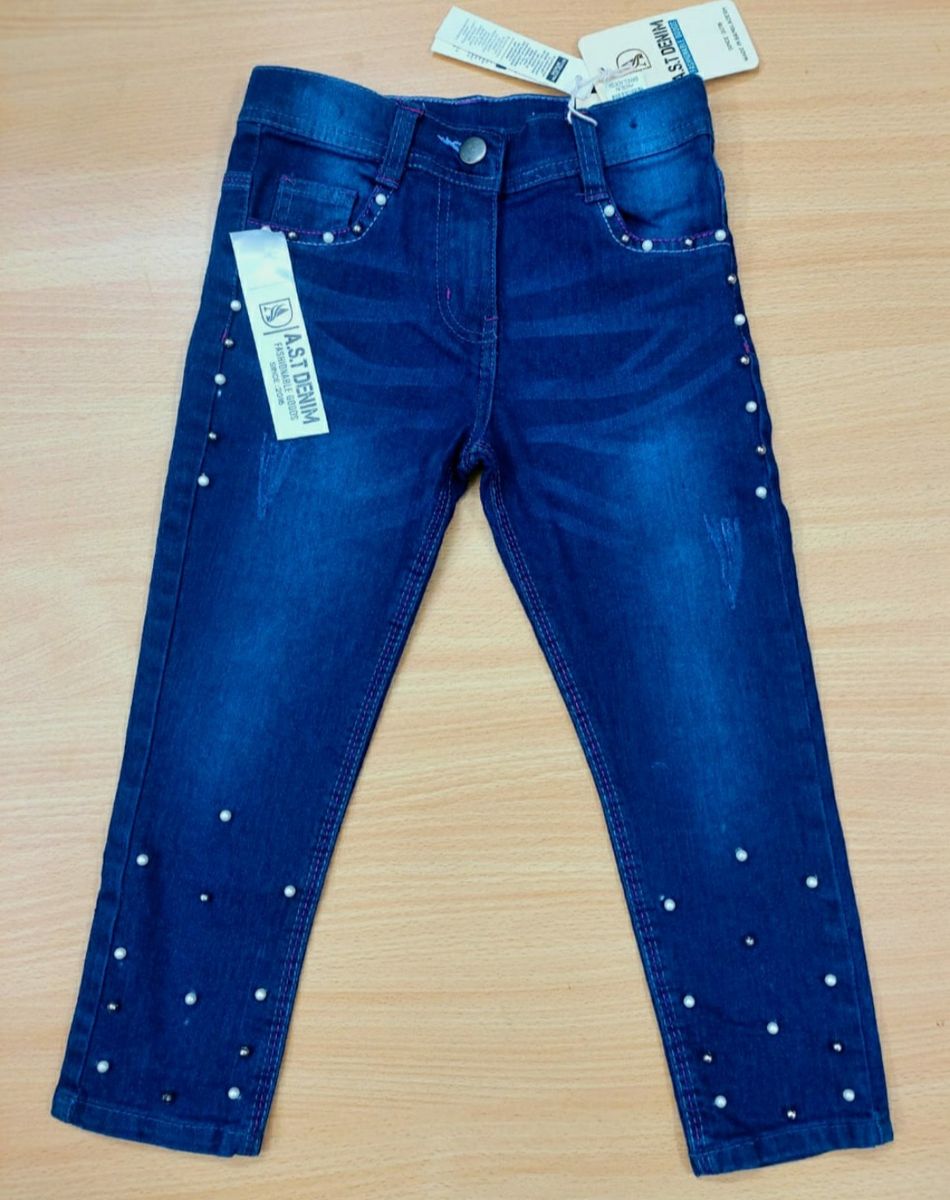 Girl's Pearl Embellished Jeans( Sizes Runs Small)