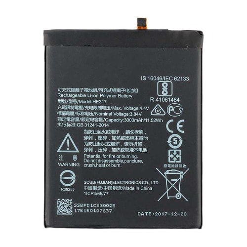 Replacement Battery For Nokia 6 Ta-1000 Ta-1003 Ta-1021 Ta-1025 Ta-10 He317
