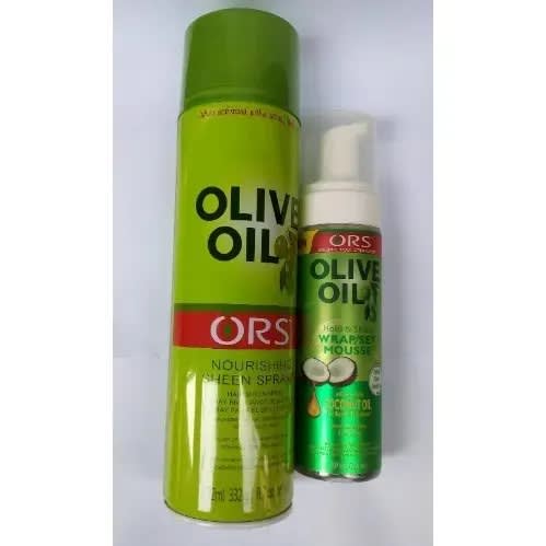 Ors Olive Oil Nourishing Oil Sheen Spray 472ml + Olive Oil Hold And Shine Mousse - 207ml