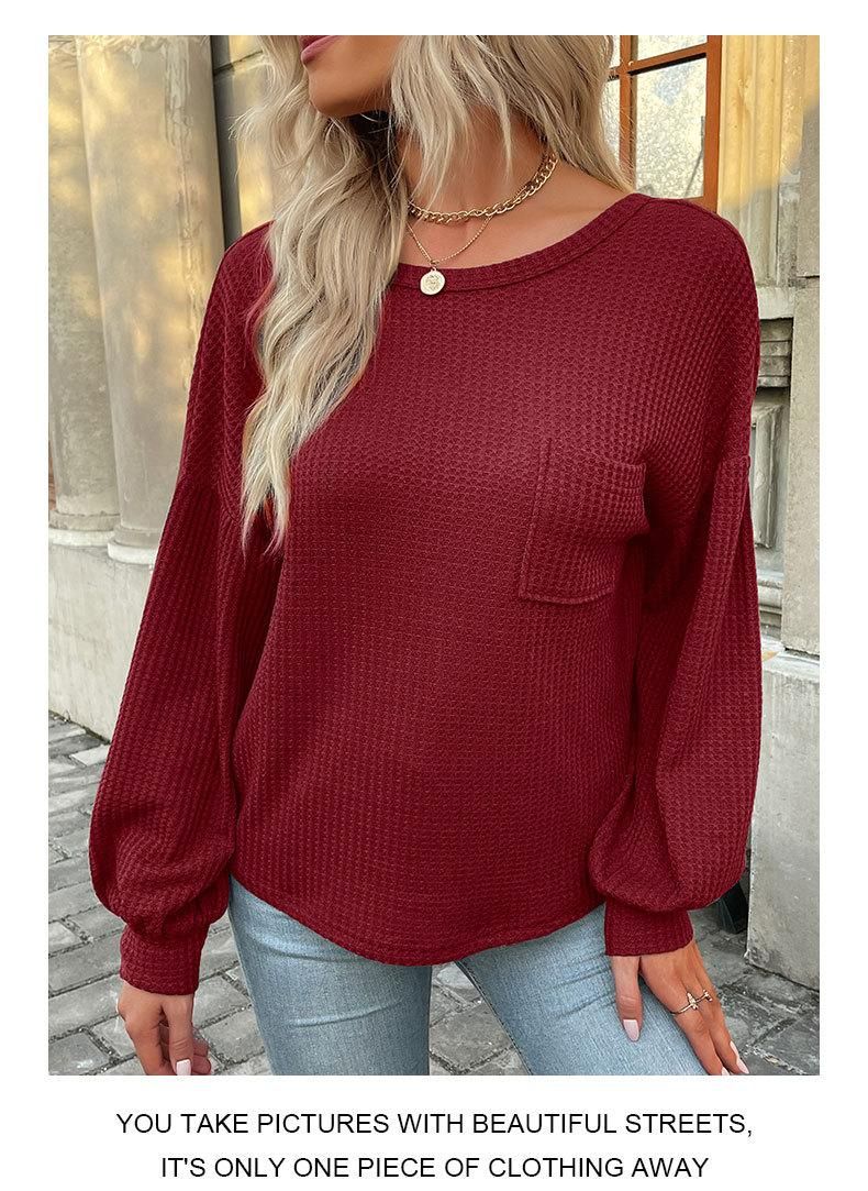 New casual top long-sleeved grey backless hollowed out sweater