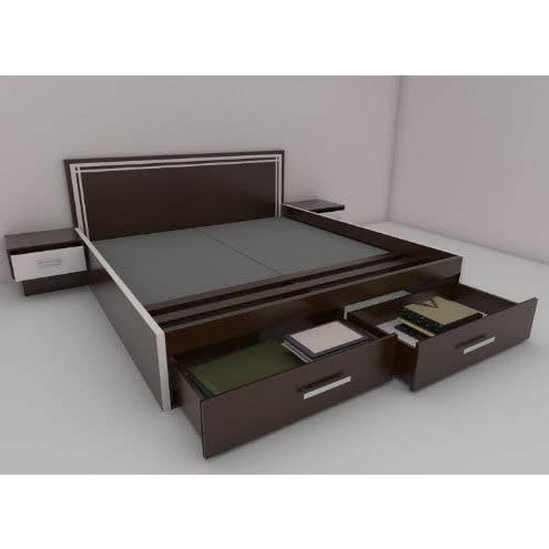 Nikky - Yimot Iii Bedframe With Storage & Night Stands- 6ft X 6ft
