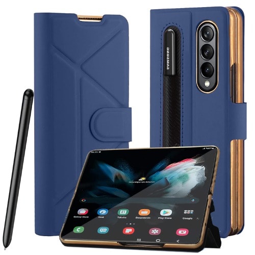 Z Fold 4 Case With Protective Kickstand & Front Glass