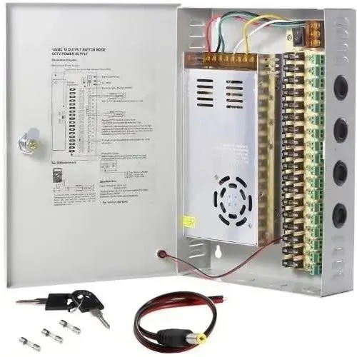Cctv Power Supply Unit -18 Way -12v -20a -9 Channel