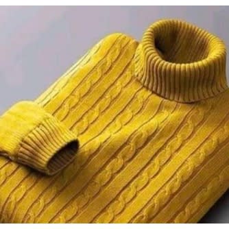 Long Sleeve Turtleneck Sweater - Yellow