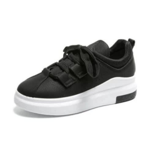 Platform Ladies Tennis Sneakers - Black